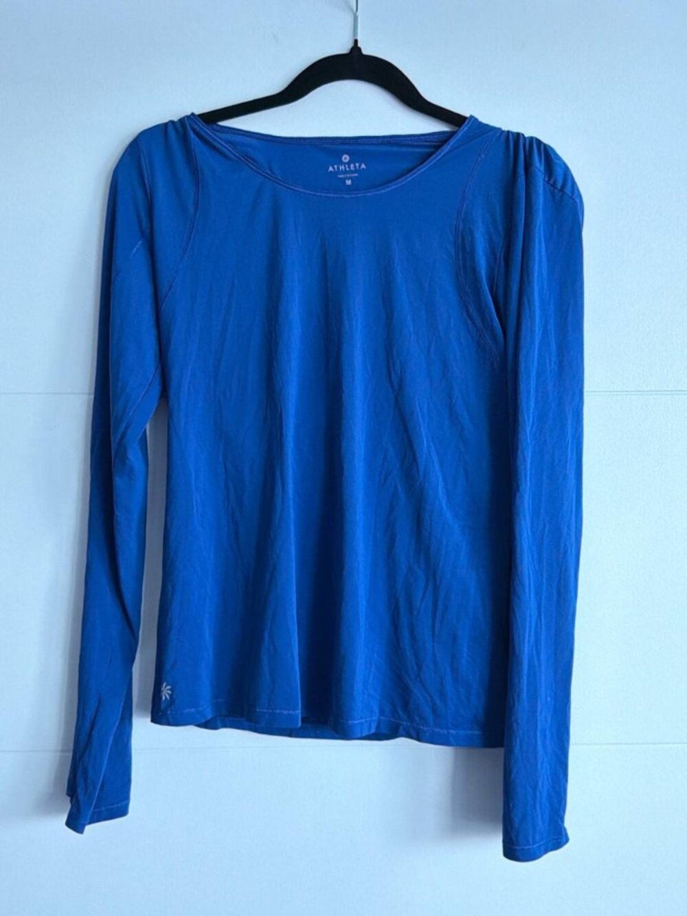 Athleta Open-Back Long-Sleeve Athletic Top Cobalt Blue Size M